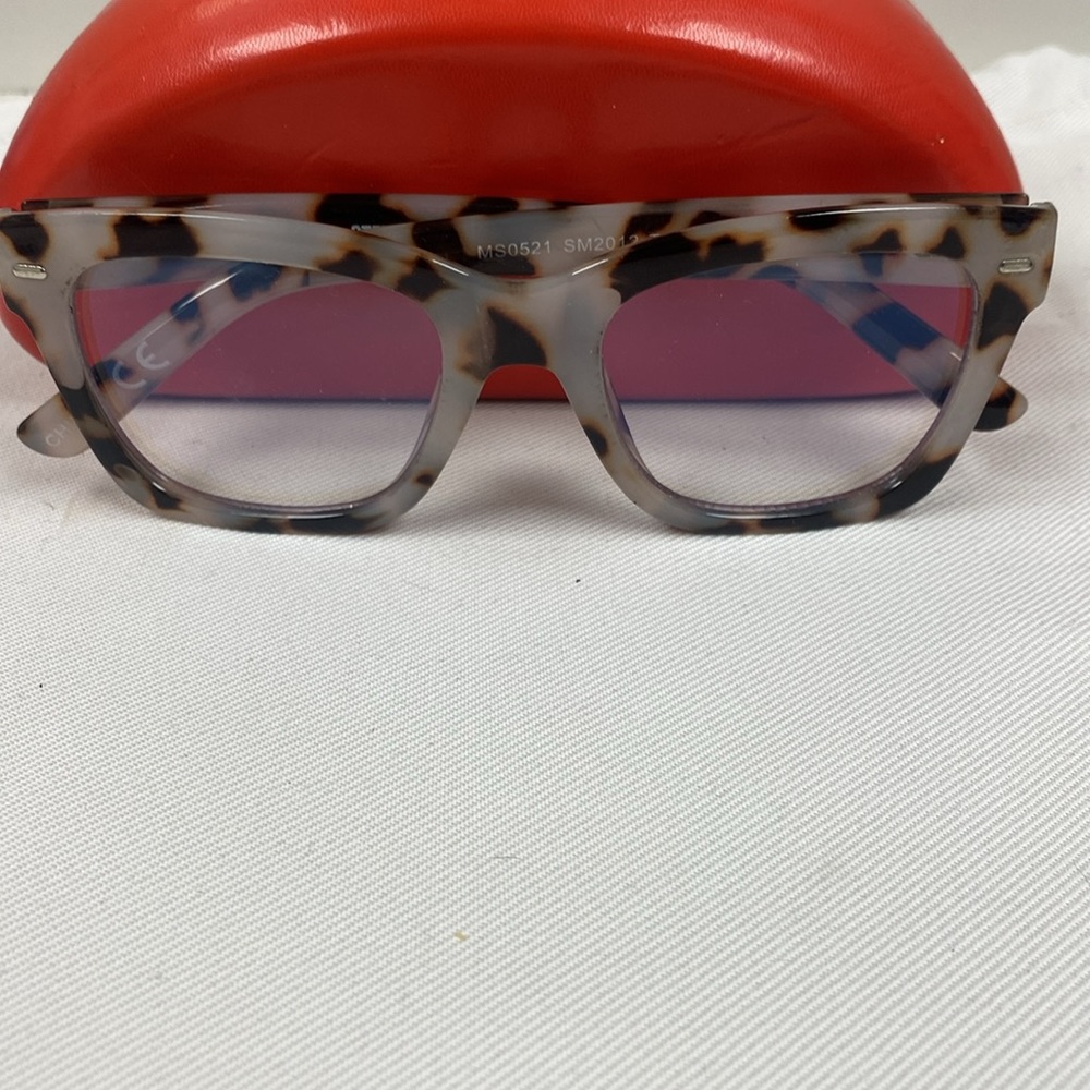Steve Madden Blue Light Block Oversized Animal Print Glasses NeverUsed - Picture 2 of 15